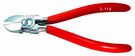 Special side cutters, 145 mm, for plastic, without side face, red insulation