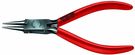 Round nose pliers, 120 mm, short jaws, burnished, orange insulation