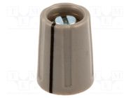 Knob; with pointer; ABS; Øshaft: 4mm; Ø10.5x14mm; grey; A2610 OKW