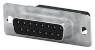 D-SUB HOUSING, RCPT, 15POS, STEEL