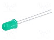 LED; green; 5mm; 4.7mcd; 60°; Front: convex; 2.1÷2.7VDC BROADCOM (AVAGO)