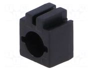 LED housing; 3mm; polyamide; angular; 3 PIN; black; UL94V-2; W: 7mm FIX&FASTEN