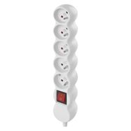 Power Strip without cable 5 sockets with switch, white, EMOS