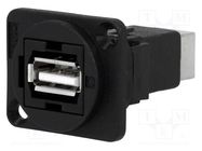 Coupler; USB A socket,USB B socket; FT; USB 2.0; plastic; 19x24mm CLIFF