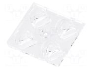 LED lens; square; transparent; H: 8mm; Body dim: 50x50mm LEDIL