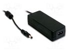 Power supply: switched-mode; 5VDC; 5A; Out: 5,5/2,1; 25W; 80÷264VAC MEAN WELL