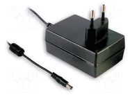 Power supply: switching; mains,plug-in; 24VDC; 1.5A; 36W; 87% MEAN WELL