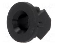 LED holder; 3mm; one-piece; black; UL94V-2; L: 6.5mm; polyamide FIX&FASTEN