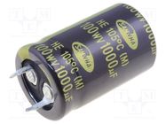 Capacitor: electrolytic; SNAP-IN; 1000uF; 100VDC; Ø22x35mm; ±20% SAMWHA