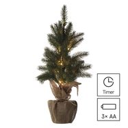LED Christmas tree, 52 cm, 3x AA, indoor, warm white, timer, EMOS