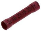 TERMINAL, BUTT SPLICE, 22AWG, RED, 18AWG