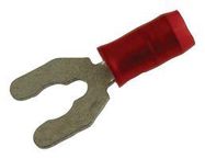 TERMINAL, FORK TONGUE, #10, 18AWG, RED