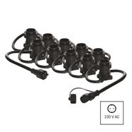 Interconnecting light chain for 10x E27 bulbs without lead, 7.35 m, outdoor and indoor, EMOS