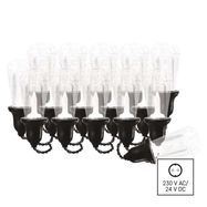 LED light chain – 16x clear party bulbs, 7.6 m, outdoor and indoor, warm white, EMOS