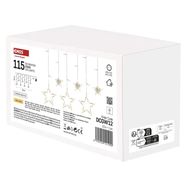 LED Christmas curtain – stars, 185x105 cm, indoor, warm white, EMOS