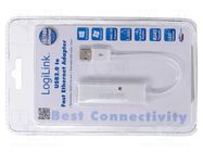USB to Fast Ethernet adapter with USB hub; USB 2.0 LOGILINK