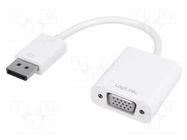 Converter; D-Sub 15pin HD socket,DisplayPort plug; white LOGILINK