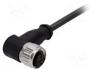 Connector: M12; plug; female; PIN: 3; angled 90°; cables; 10m HARTING