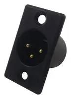 PLUG, XLR, PANEL, BLACK, 3POLE