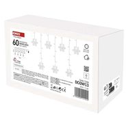 LED Christmas curtain – snowflakes, 135x50 cm, indoor, cool white, EMOS