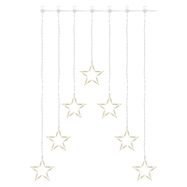 LED Christmas curtain – 7 stars, 67x125 cm, indoor, warm white, EMOS