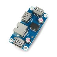 Ethernet / USB (B) HUB - 3xUSB 1xRJ45 Ethernet - frontend Overlay for Raspberry Pi - Waveshare 20416