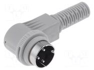 Connector: DIN; plug; male; PIN: 3; 180°; angled 90°; for cable HIRSCHMANN
