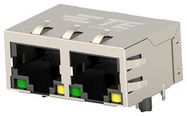 RJ45 CONNECTOR, JACK, 8P8C, 2PORT, TH