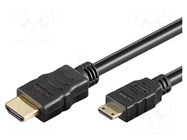 Cable; HDMI plug,mini HDMI plug; PVC; HDMI 1.4; ARC,HEC; Len: 3m GOOBAY