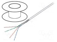Wire; SF/UTP; 4x2x26AWG; 5e; stranded; CCA; PVC; grey; 100m Goobay