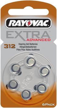 Zinc Air Battery V312 (HA312) for hearing aid 1.4V Varta/Rayovac 6pcs.