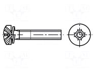 Screw; M5x10; 0.8; Head: cheese head; Phillips; PH2; steel; zinc BOSSARD