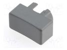 Button; rectangular; grey; 12.5x6.5mm; plastic MEC