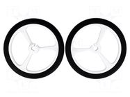 Wheel; white; Shaft: D spring; push-in; Ø: 40mm; Shaft dia: 3mm POLOLU