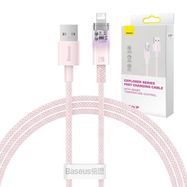 Fast Charging cable Baseus USB-A to Lightning Explorer Series 1m, 2.4A (pink), Baseus