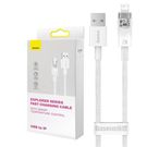 Fast Charging cable Baseus USB-A to Lightning  Explorer Series 2m, 2.4A (white), Baseus