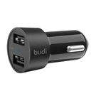 LED car charger Budi, 2x USB, 3.4A (black), Budi