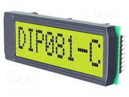 Display: LCD; alphanumeric; STN Positive; 8x1; 68x26.8mm; LED; 2x9 DISPLAY VISIONS