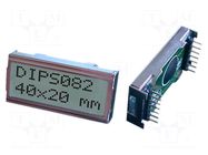 Display: LCD; alphanumeric; STN Positive; 8x2; 40x20mm; PIN: 14; 2x7 DISPLAY VISIONS