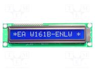 Display: LCD; alphanumeric; STN Negative; 16x1; blue; 122x33mm; LED DISPLAY VISIONS