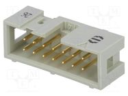 Socket; IDC; male; PIN: 14; straight; THT; 1.27mm; Layout: 2x7 HARTING