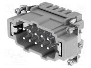 Connector: HDC; contact insert; male; Han® ES; PIN: 10; 10+PE; 16A HARTING