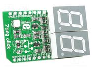 Click board; prototype board; Comp: 74HC595; LCD; display MIKROE