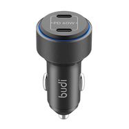 Car charger, Budi 2xUSB-C 60W, Budi