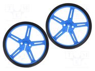 Wheel; blue; Shaft: D spring; push-in; Ø: 70mm; Shaft dia: 3mm; W: 8mm POLOLU