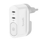 Wall charger with light Budi 326DE, 2xUSB-C, 40W, (white), Budi