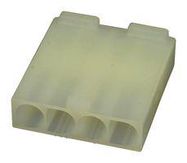 PLUG HOUSING, 4POS, NYLON 6.6, NATURAL