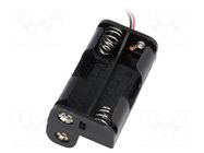 Holder; AA,R6; Batt.no: 3; cables; black; 150mm COMF