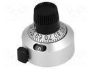 Precise knob; with counting dial; Shaft d: 6.35mm; Ø22.2x22.2mm VISHAY