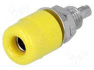 Connector: 4mm banana; socket; 32A; 60VDC; yellow; nickel plated 